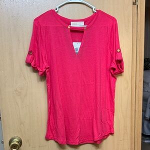 Michael Kors Vibrant deep Pink Short Sleeve Top